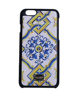 Dolce & Gabbana iPhone 6 Cover,Plastic/Leather,White/Blue/Yellow,Pouch